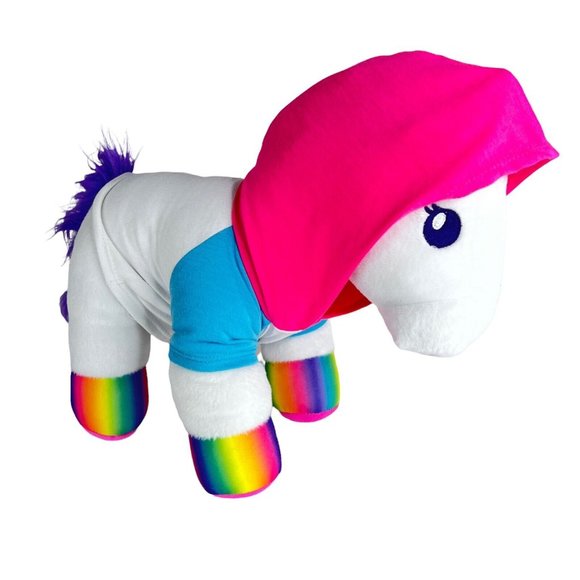 Build A Bear Color Craze Unicorn Plush Rainbow Hoodie Purple Sparkle Stuffed Toy - Picture 3 of 12